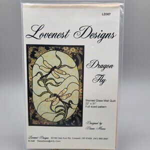 Dragon Fly Stained Glass Quilt Pattern Wall Quilt Lovenest Designs Diana Moore